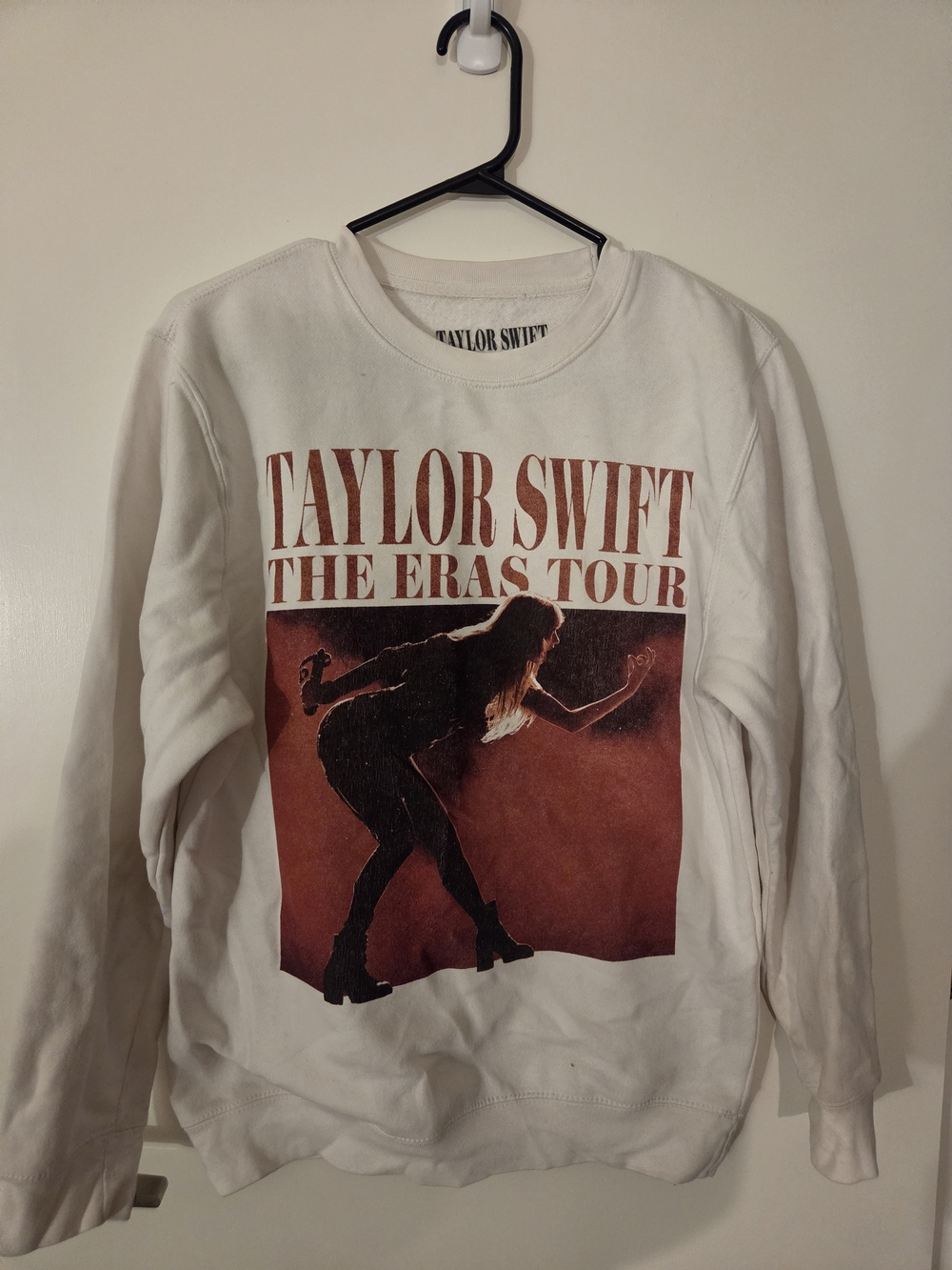 Taylor Swift White Sweatshirt with Rust & Black Tour Graphic